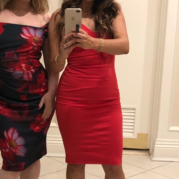 Lulus midi body con dress in red - Picture 2 of 8